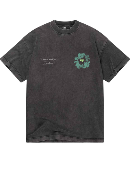 JorCustom JorCustom Flowers Loose Fit T-Shirt - Acid Grey