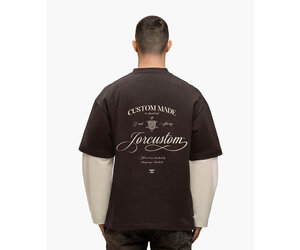 JorCustom Handscript Double Layered Longsleeve - Brown-Creme