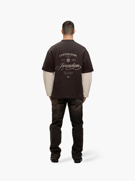 JorCustom JorCustom Handscript Double Layered Longsleeve - Brown-Creme