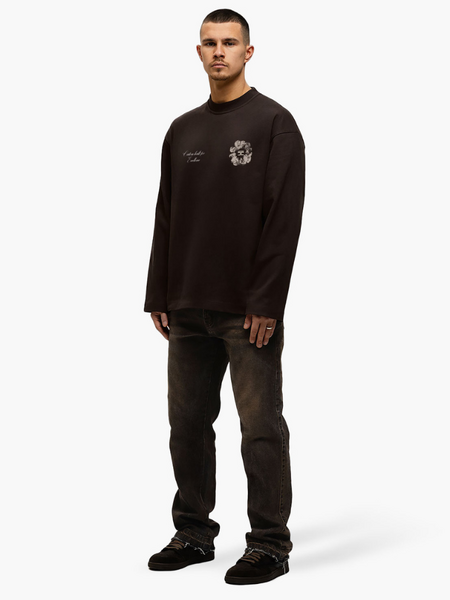 JorCustom JorCustom Flowers Longsleeve T-Shirt - Brown