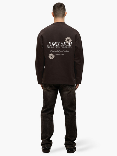 JorCustom JorCustom Flowers Longsleeve T-Shirt - Brown