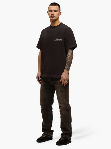 JorCustom JorCustom Handscript Loose Fit T-Shirt - Brown