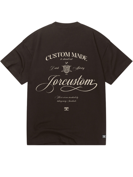 JorCustom JorCustom Handscript Loose Fit T-Shirt - Brown