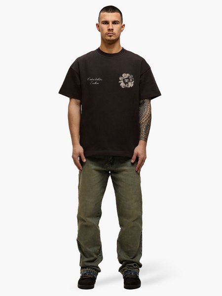 JorCustom JorCustom Flowers Loose Fit T-Shirt - Brown