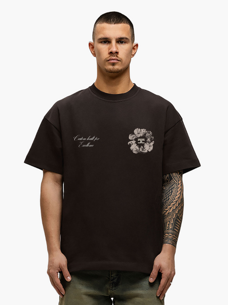 JorCustom JorCustom Flowers Loose Fit T-Shirt - Brown