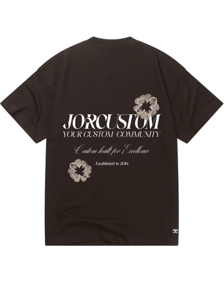 JorCustom JorCustom Flowers Loose Fit T-Shirt - Brown