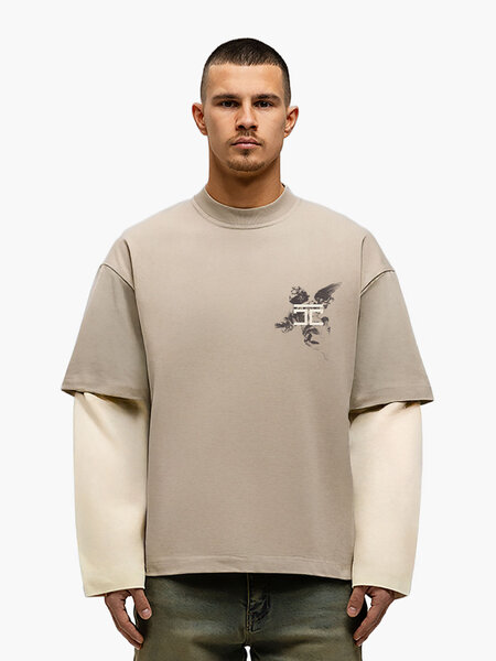 JorCustom JorCustom AboveAllLimits Double Layered Longsl - Taupe-Creme