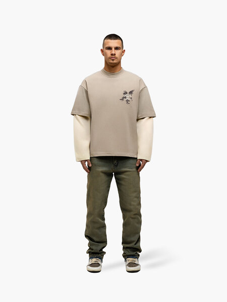 JorCustom JorCustom AboveAllLimits Double Layered Longsl - Taupe-Creme