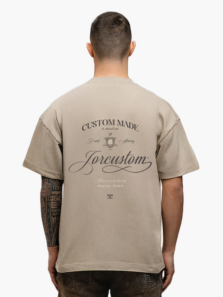 JorCustom Handscript Loose Fit T-Shirt - Taupe