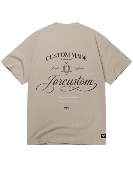 JorCustom JorCustom Handscript Loose Fit T-Shirt - Taupe