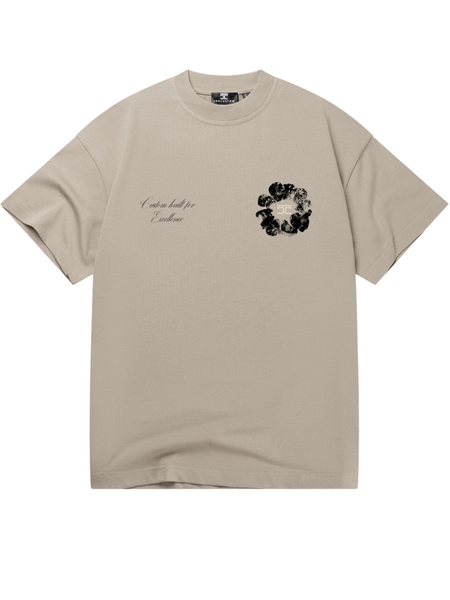 JorCustom JorCustom Flowers Loose Fit T-Shirt - Taupe