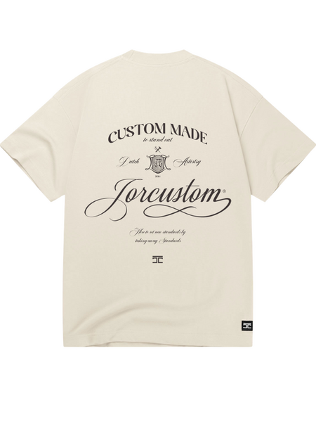 JorCustom JorCustom Handscript Loose Fit T-Shirt - Creme