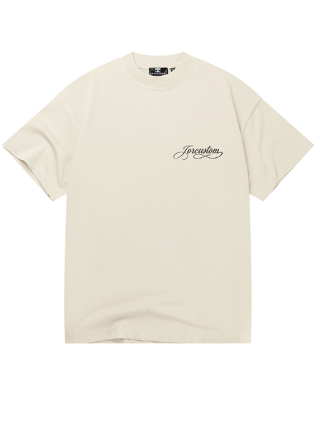 JorCustom JorCustom Handscript Loose Fit T-Shirt - Creme