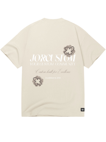 JorCustom JorCustom Flowers Loose Fit T-Shirt - Creme