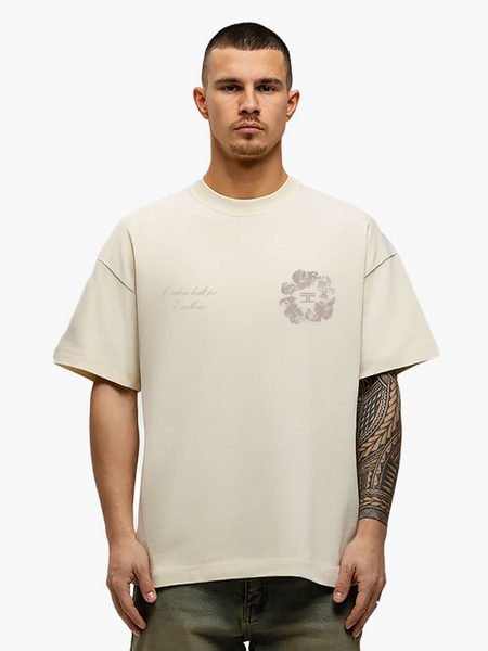 JorCustom JorCustom Flowers Loose Fit T-Shirt - Creme