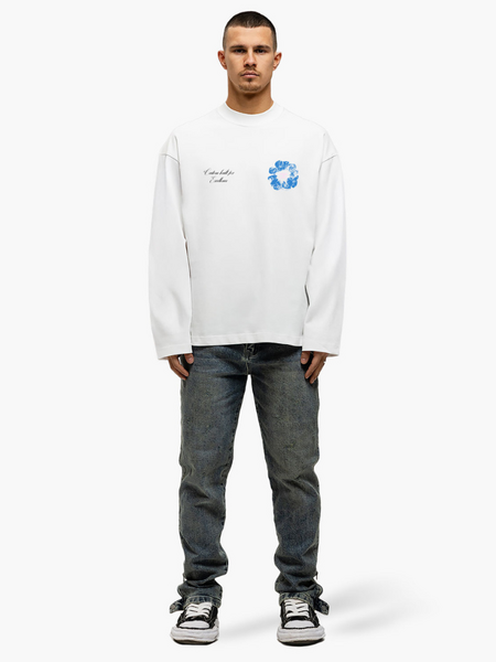 JorCustom JorCustom Flowers Longsleeve T-Shirt - White