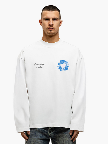 JorCustom JorCustom Flowers Longsleeve T-Shirt - White