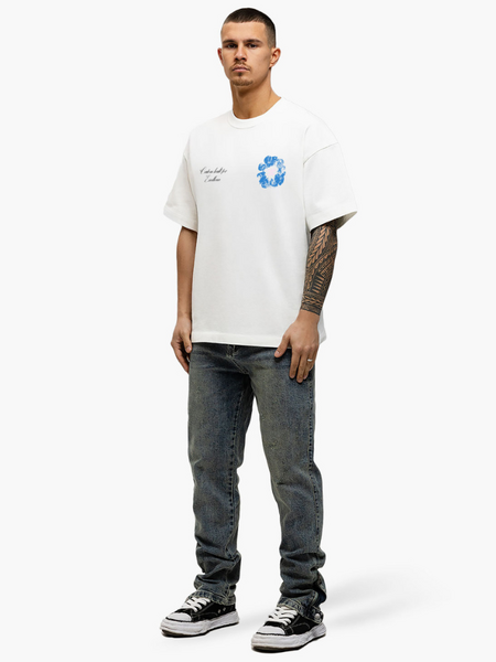 JorCustom JorCustom Flowers Loose Fit T-Shirt - White