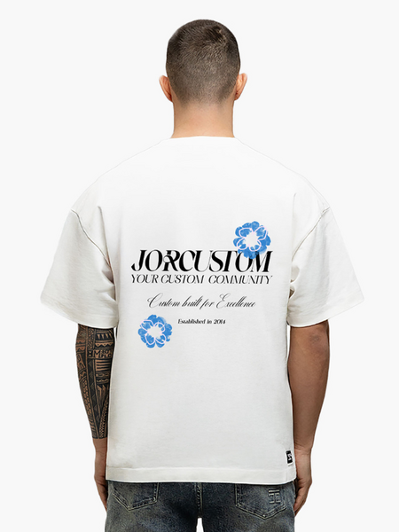 JorCustom Flowers Loose Fit T-Shirt - White