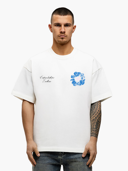 JorCustom JorCustom Flowers Loose Fit T-Shirt - White