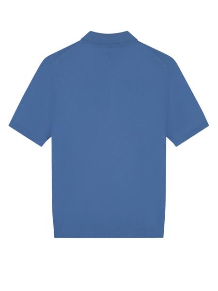 Pure Path Pure Path Zip Knitted Polo - Faded Cobalt