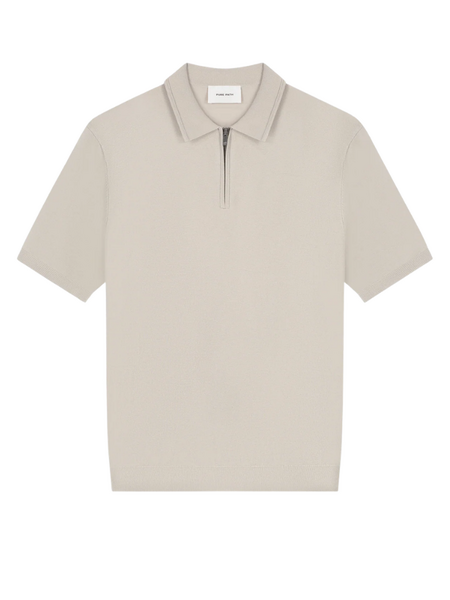 Pure Path Pure Path Zip Knitted Polo - Sand