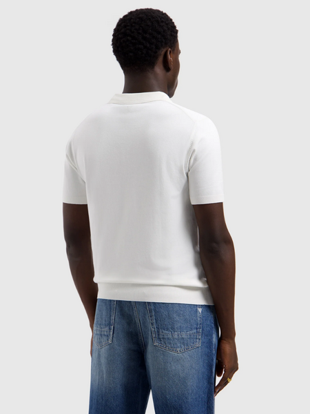 Pure Path Pure Path Zip Knitted Polo - off white