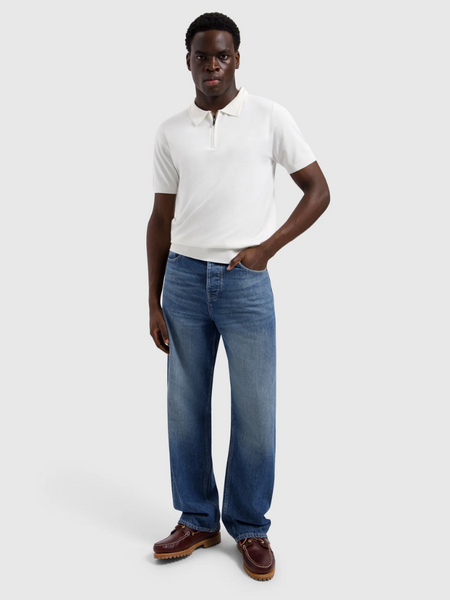 Pure Path Pure Path Zip Knitted Polo - off white