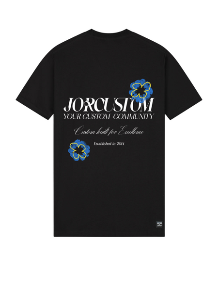JorCustom Flowers Slim Fit T-Shirt - Black