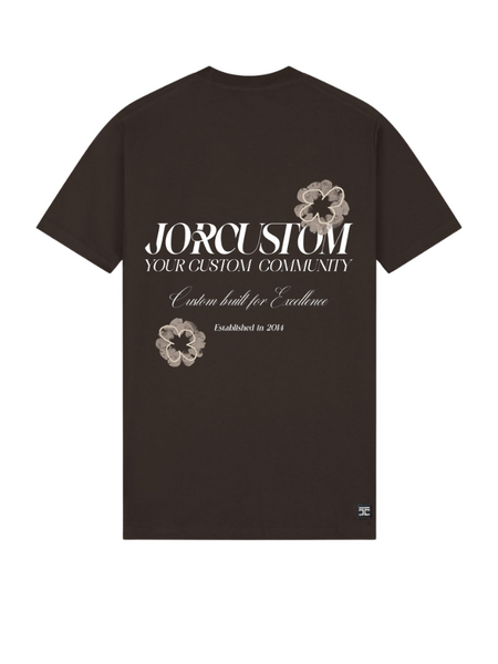 JorCustom JorCustom Flowers Slim Fit T-Shirt - Brown