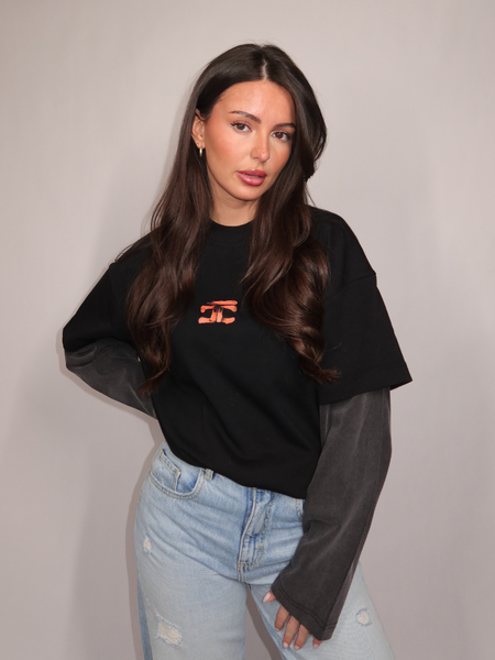 JorCustom Women KD-Artist2.0 Double Layered Longslee - Black-Acid