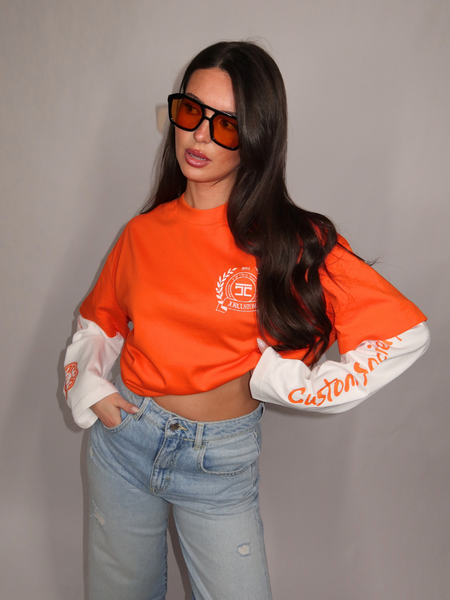 JorCustom JorCustom Women DutchNation Double Layered Longsleev - Orange/White