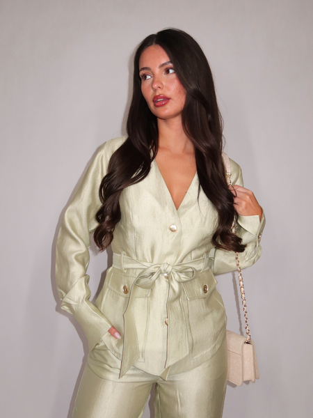 Nikkie Nikkie Porlamar Wrap Blouse - Aloe Vera