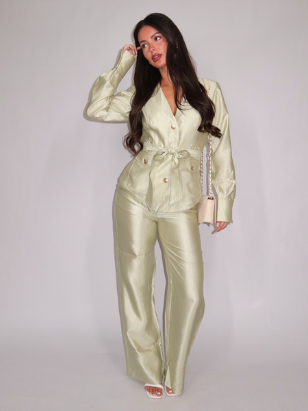 Nikkie Nikkie Porlamar Wrap Blouse - Aloe Vera