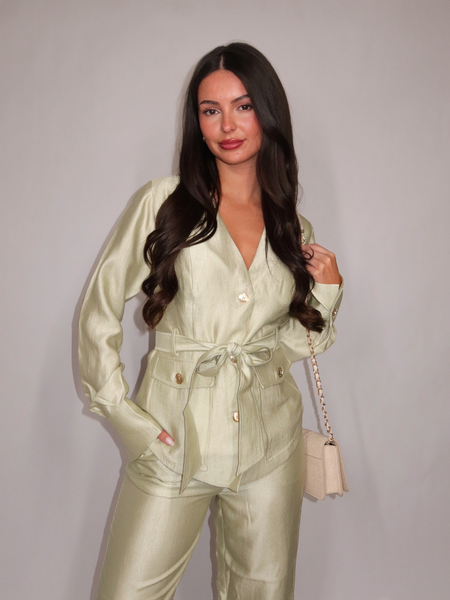 Nikkie Nikkie Porlamar Wrap Blouse - Aloe Vera
