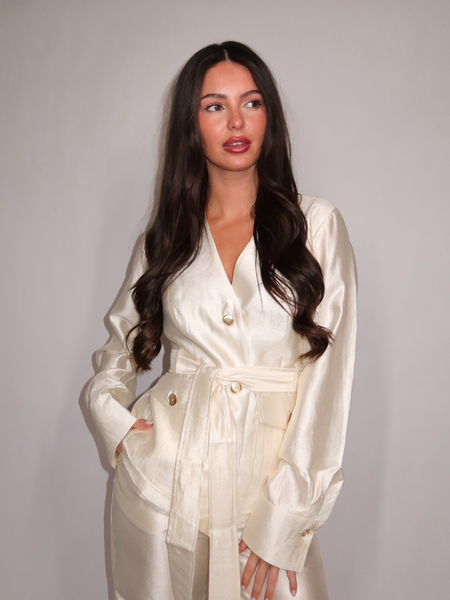 Nikkie Nikkie Porlamar Wrap Blouse - Cream