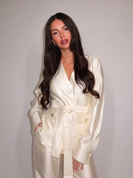 Nikkie Porlamar Wrap Blouse - Cream