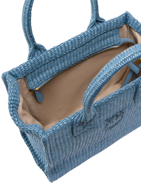 Pinko Pinko Beach Shopper Mini Rafia - Light Blue