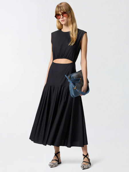 Pinko Pinko Suzzara Abito Popeline - Nero Limousine