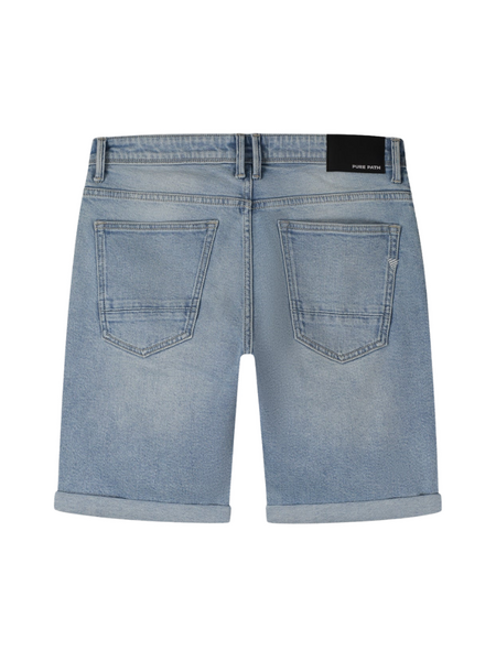Pure Path Pure Path The Miles Slim Fit Short - Denim Light Blue