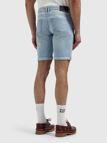 Pure Path Pure Path The Miles Slim Fit Short - Denim Light Blue