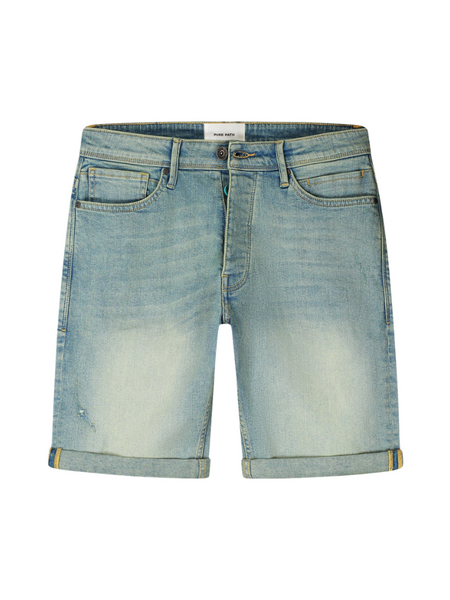 Pure Path Pure Path The Miles Slim Fit Short - Denim Blue Green