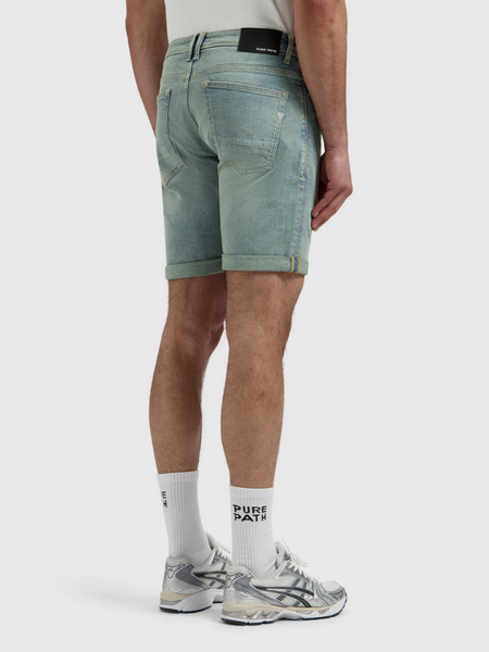 Pure Path Pure Path The Miles Slim Fit Short - Denim Blue Green