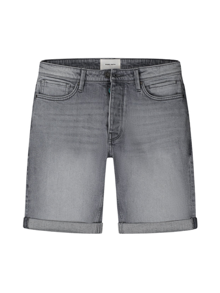Pure Path Pure Path The Miles Slim Fit Short - Denim Light Grey