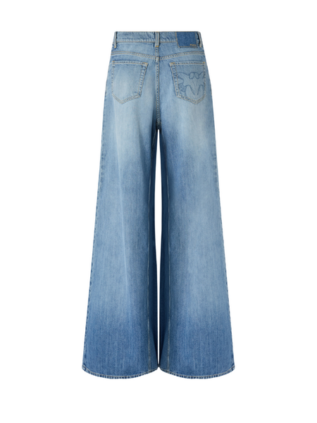 Pinko Pinko Winona Wide Leg Medium Wave Jeans - Medium Light Wash