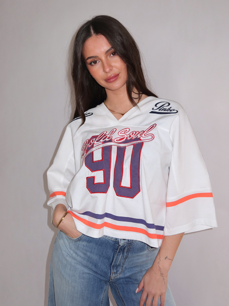 Pinko Cannobio Maglia Jersey + Twill - White