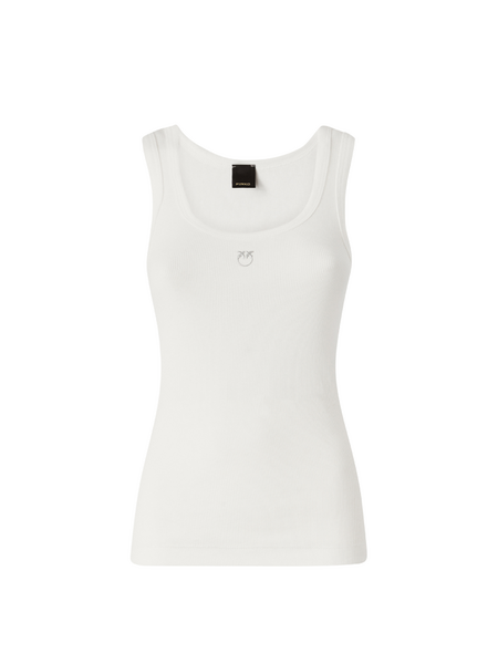 Pinko Pinko Calcolatore Canottiera Costina Top - White