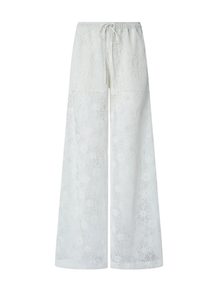 Pinko Pinko Pinolo Pantalone Pizzo Rebrode - Pure White