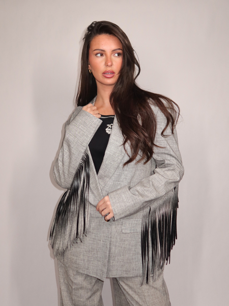 Pinko Pinko Alme Giacca Fiammato Lino Coto - Black White