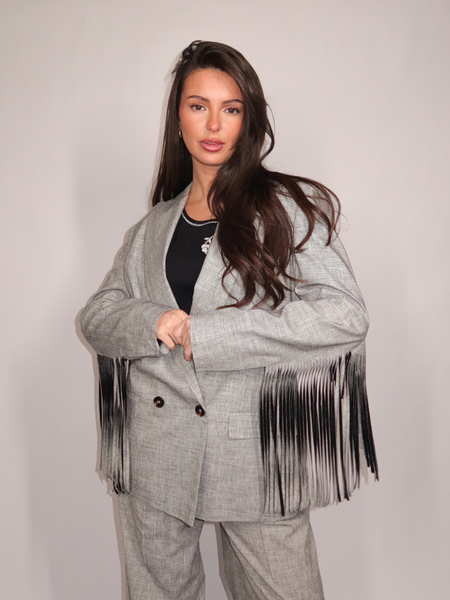 Pinko Alme Giacca Fiammato Lino Coto - Black White